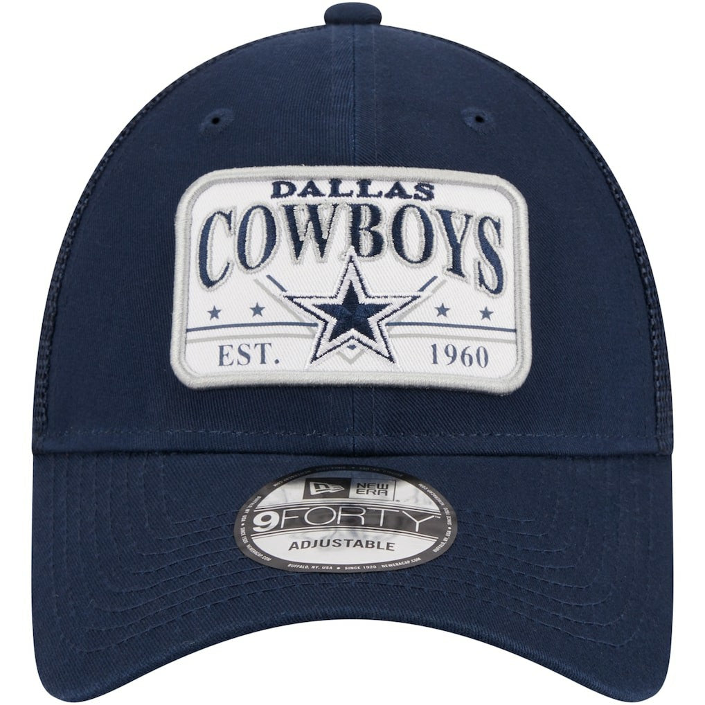 Dallas Cowboys New Era Plate 9FORTY Trucker Adjustable Hat - Navy on sale