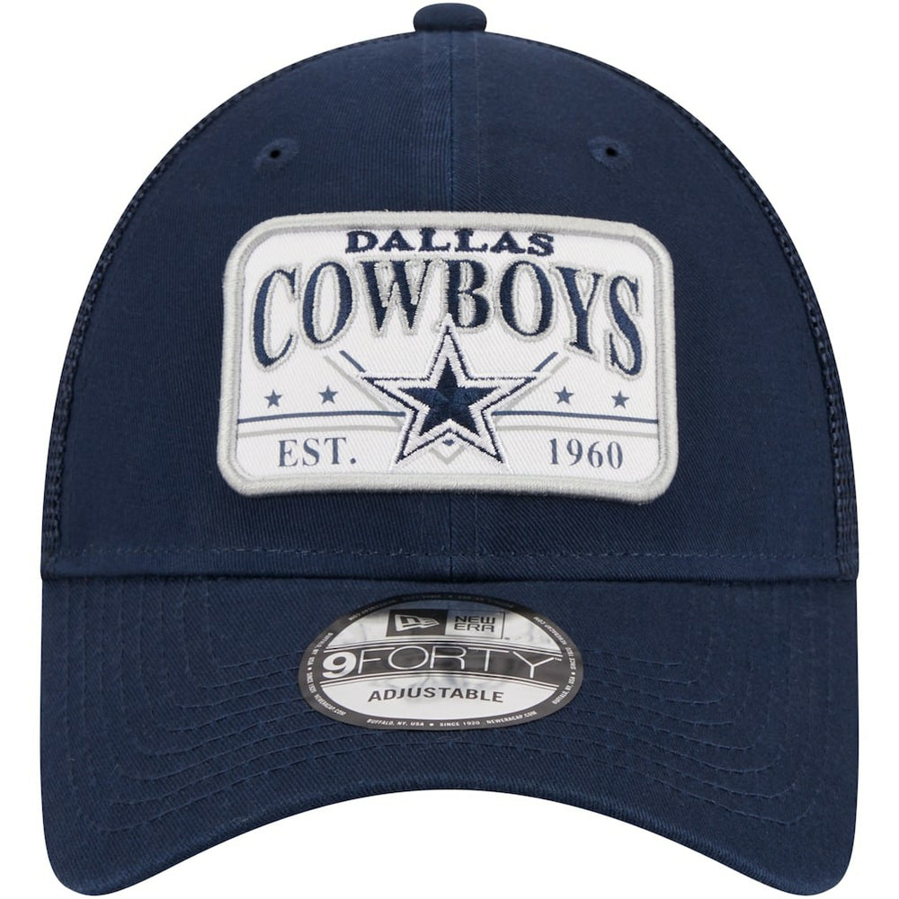 Dallas Cowboys New Era Plate 9FORTY Trucker Adjustable Hat - Navy on sale