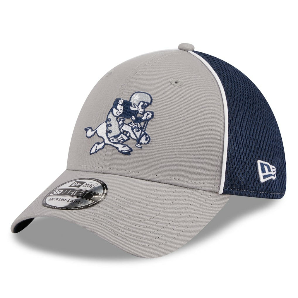 Dallas Cowboys New Era Pipe Retro Joe 39THIRTY Flex Hat - Silver/Navy for sale
