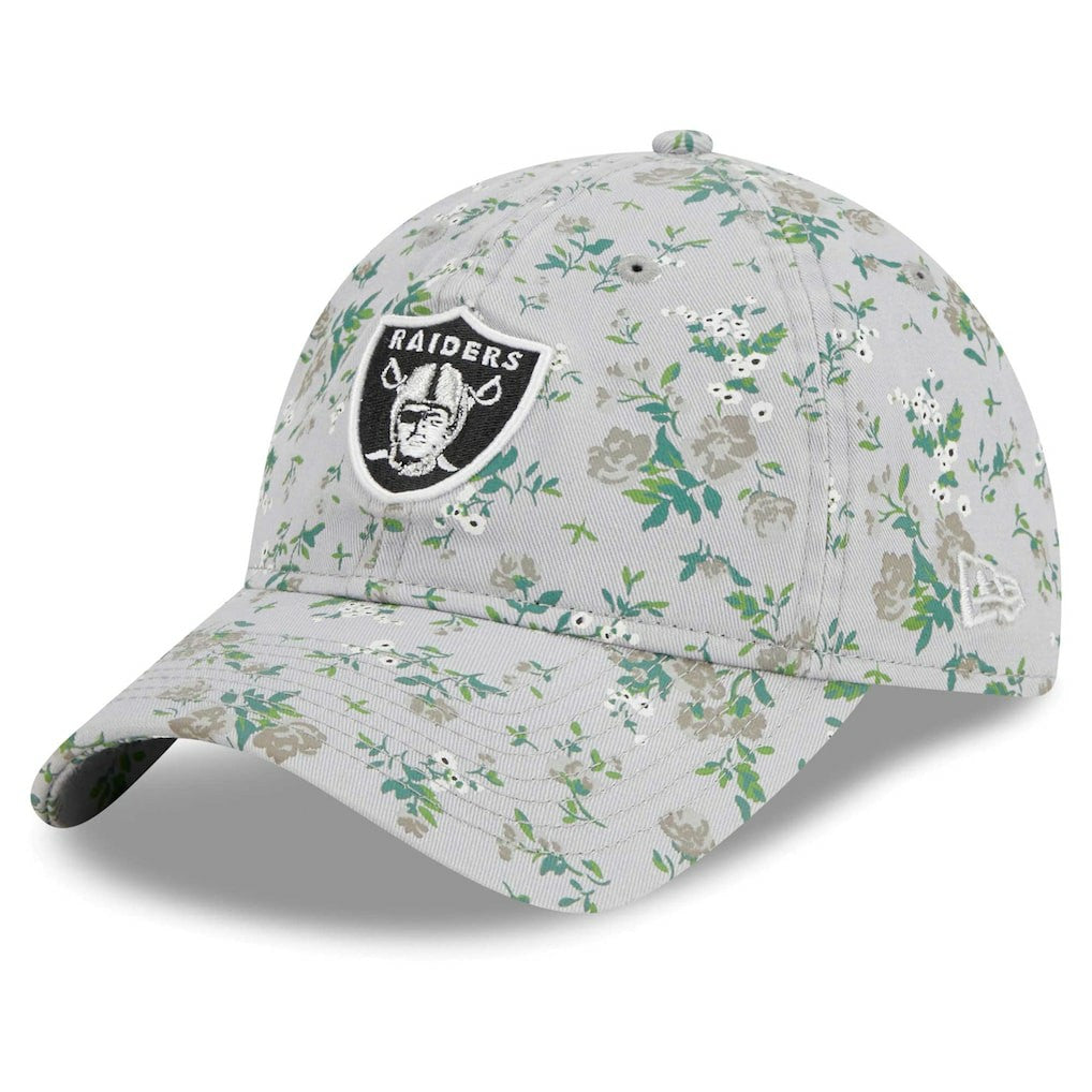 Las Vegas Raiders New Era Girls Youth Bouquet 9TWENTY Adjustable Hat - Gray on sale