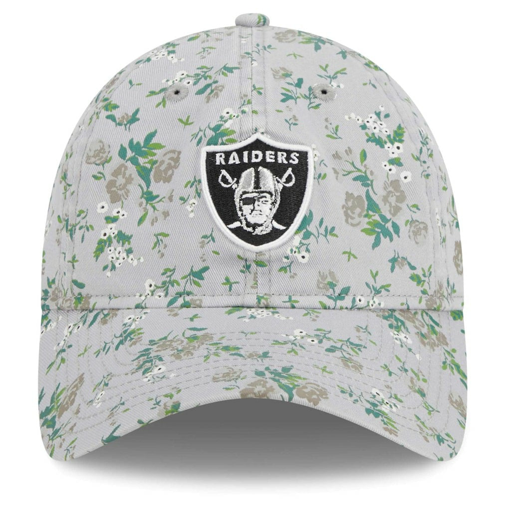 Las Vegas Raiders New Era Girls Youth Bouquet 9TWENTY Adjustable Hat - Gray on sale