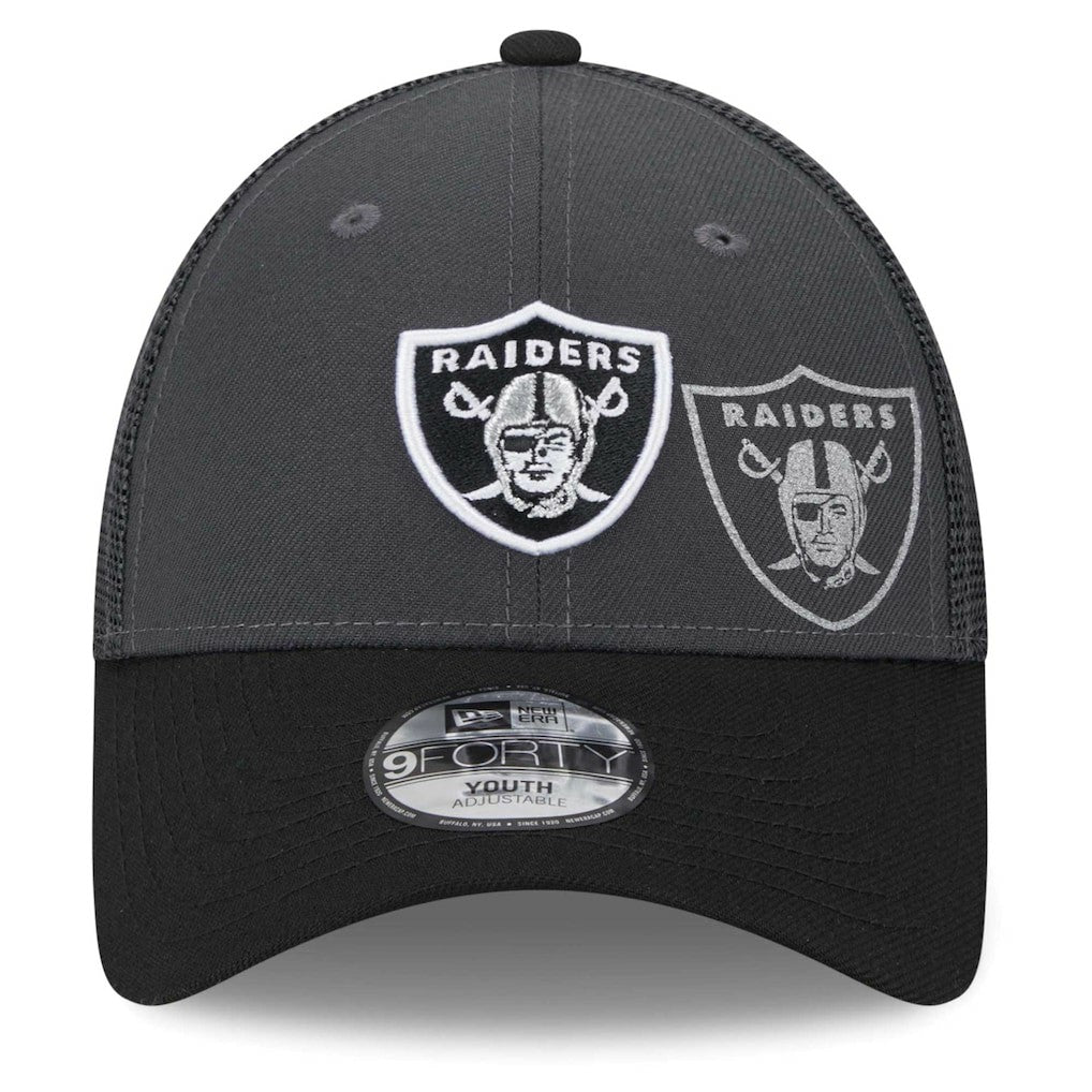 Las Vegas Raiders New Era Preschool Reflect 9FORTY Adjustable Hat - Graphite/Black outlet