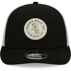 Chicago White Sox Circle Trucker Low Profile 9FIFTY Snapback Hat Black