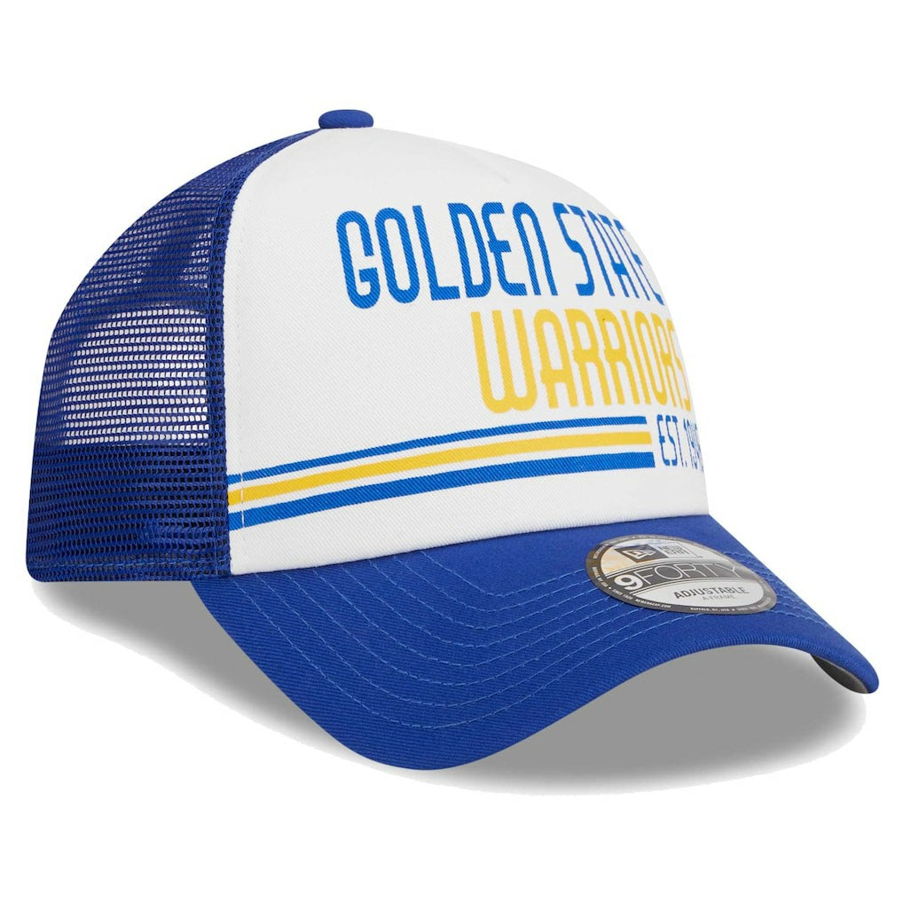 Golden State Warriors Lift Pass Foam Front Trucker 9FORTY Adjustable Hat sale - White shop