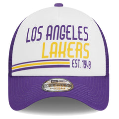 Los Angeles Lakers Lift Pass Foam Front Trucker 9FORTY Adjustable Hat - White online