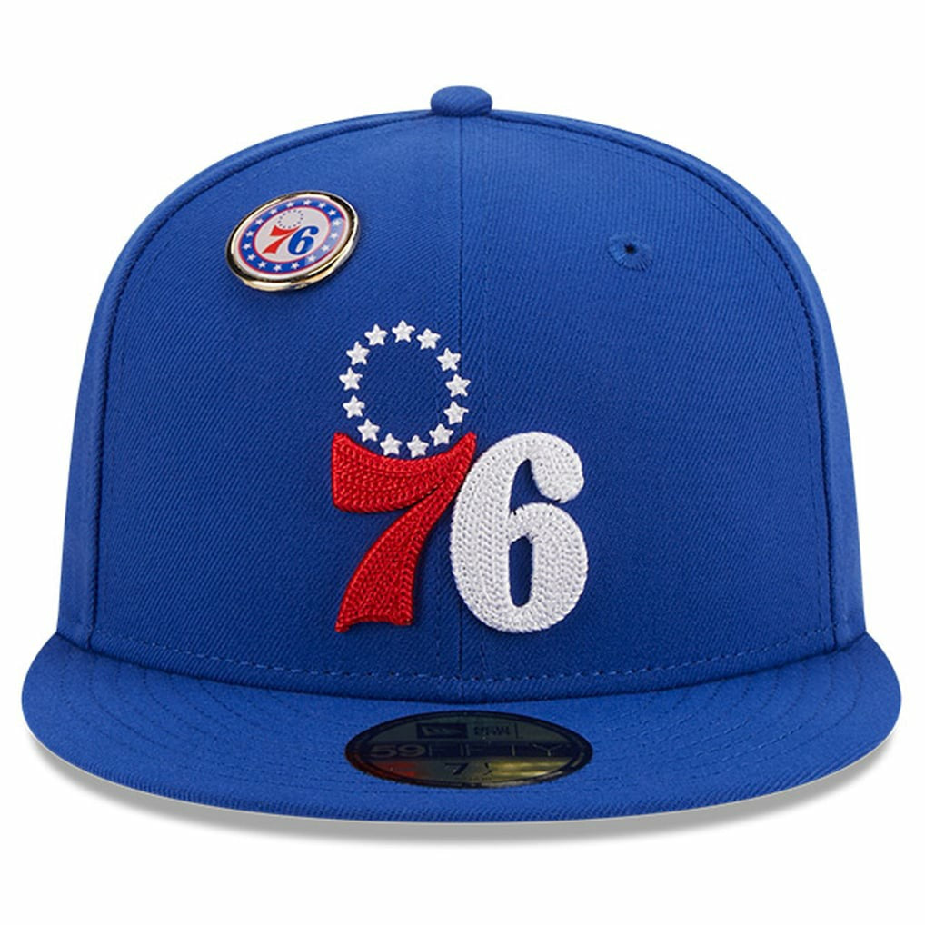 Philadelphia 76ers Chainstitch Logo Pin 59FIFTY Fitted Hat - Royal on sale