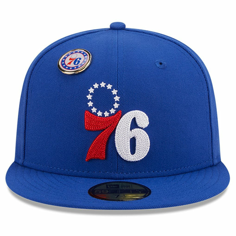 Philadelphia 76ers Chainstitch Logo Pin 59FIFTY Fitted Hat - Royal on sale