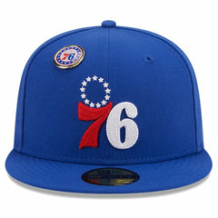 Philadelphia 76ers Chainstitch Logo Pin 59FIFTY Fitted Hat - Royal on sale