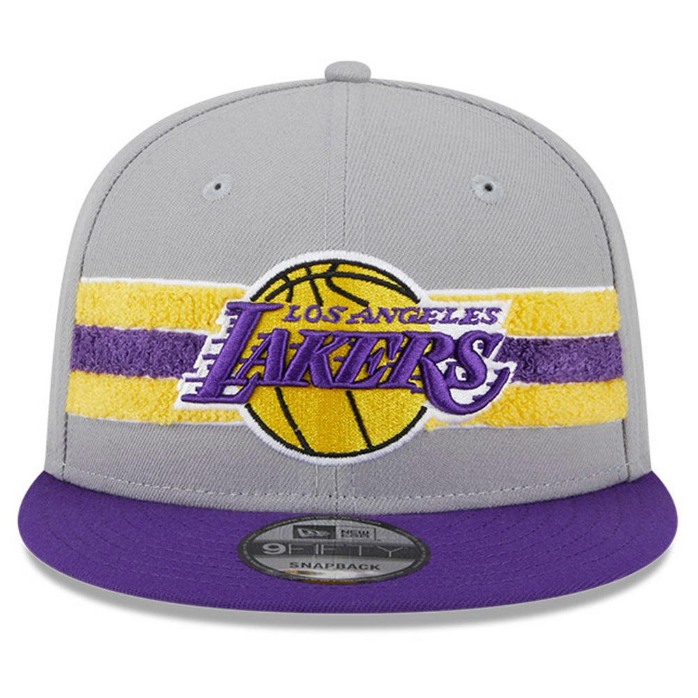 Los Angeles Lakers Chenille Band 9FIFTY Snapback Hat - Gray shop