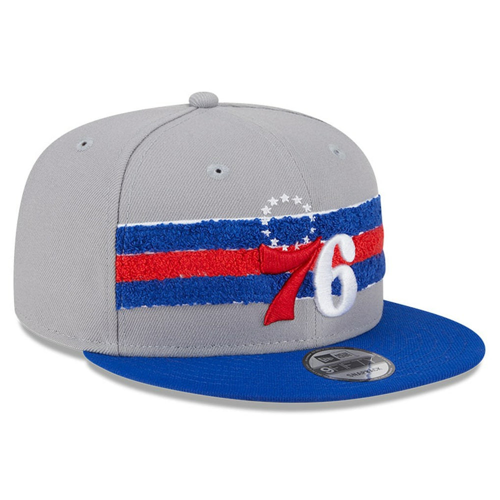 Philadelphia 76ers Chenille Band 9FIFTY Snapback Hat - Gray online