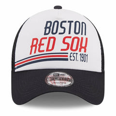 Boston Red Sox Stacked A-Frame Trucker 9FORTY Adjustable Hat White/Navy