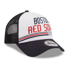 Boston Red Sox Stacked A-Frame Trucker 9FORTY Adjustable Hat White/Navy