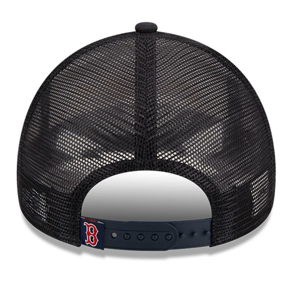 Boston Red Sox Stacked A-Frame Trucker 9FORTY Adjustable Hat White/Navy
