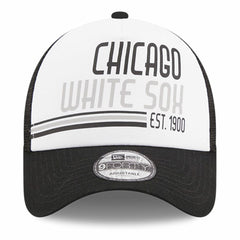 Chicago White Sox Stacked A-Frame Trucker 9FORTY Adjustable Hat White/Black