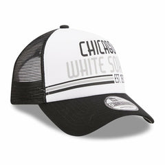 Chicago White Sox Stacked A-Frame Trucker 9FORTY Adjustable Hat White/Black