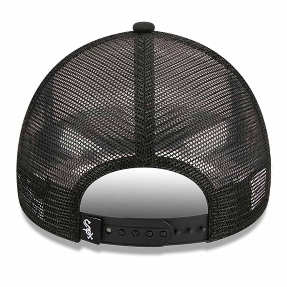 Chicago White Sox Stacked A-Frame Trucker 9FORTY Adjustable Hat White/Black