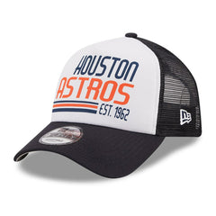 Houston Astros Stacked A-Frame Trucker 9FORTY Adjustable Hat White/Navy