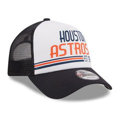 Houston Astros Stacked A-Frame Trucker 9FORTY Adjustable Hat White/Navy
