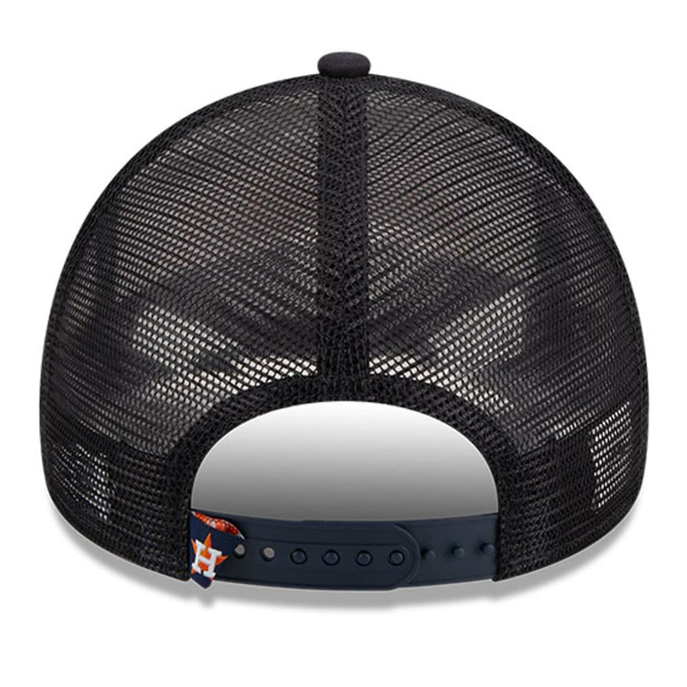 Houston Astros Stacked A-Frame Trucker 9FORTY Adjustable Hat White/Navy