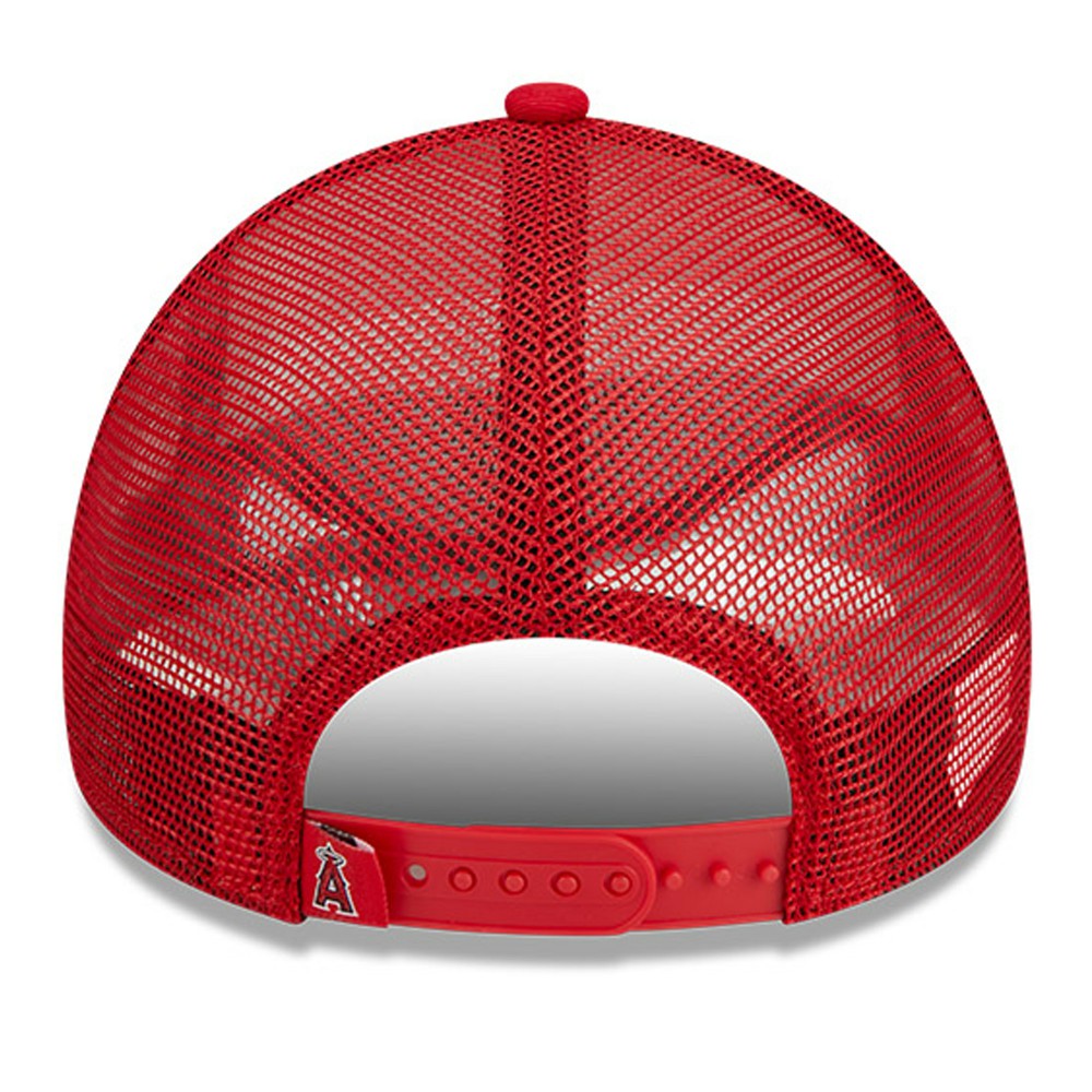 Los Angeles Angels Stacked A-Frame Trucker 9FORTY Adjustable Hat White/Red