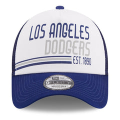Los Angeles Dodgers Stacked A-Frame Trucker 9FORTY Adjustable Hat White/Royal