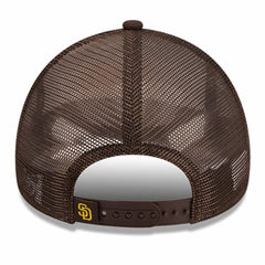 San Diego Padres Stacked A-Frame Trucker 9FORTY Adjustable Hat White/Brown