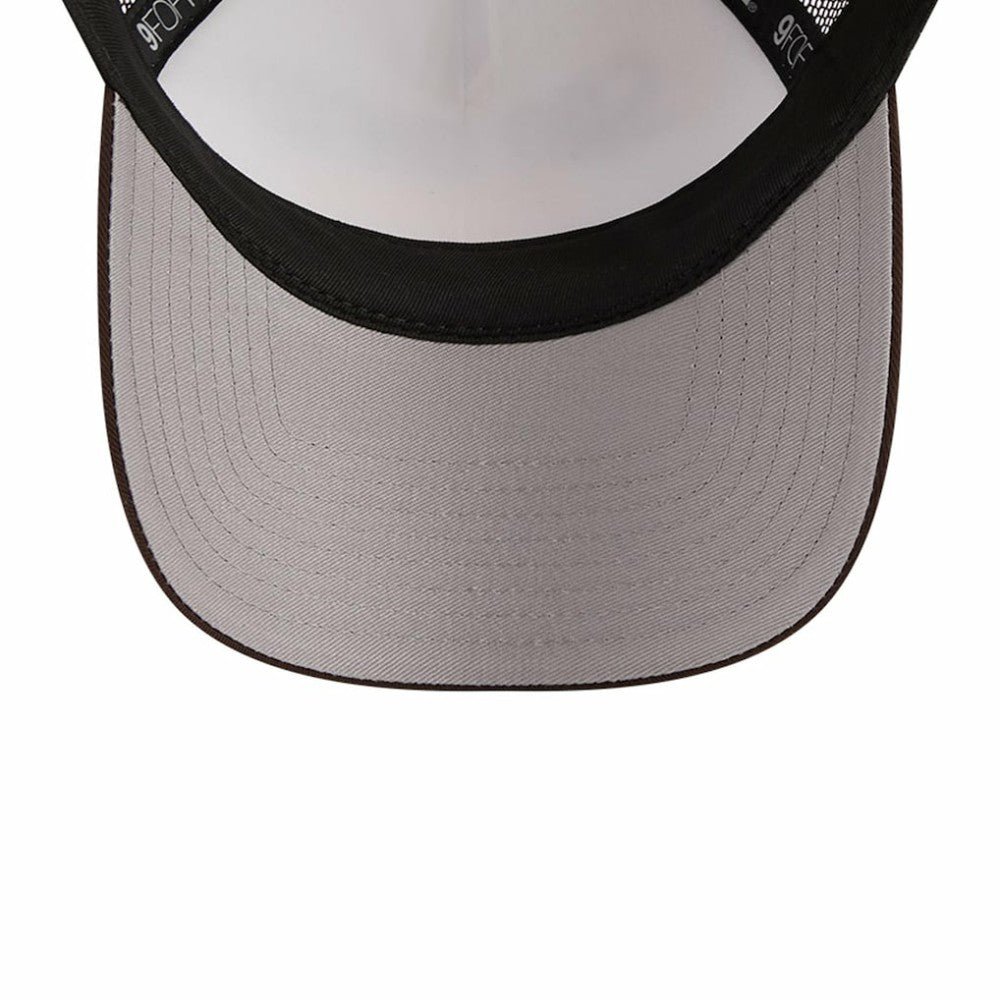 San Diego Padres Stacked A-Frame Trucker 9FORTY Adjustable Hat White/Brown