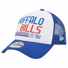 Buffalo Bills New Era Stacked A-Frame Trucker 9FORTY Adjustable Hat - White/Royal on sale