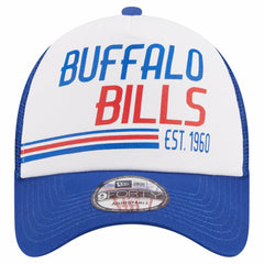 Buffalo Bills New Era Stacked A-Frame Trucker 9FORTY Adjustable Hat - White/Royal on sale