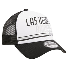 Las Vegas Raiders New Era Stacked A-Frame Trucker 9FORTY Adjustable Hat - White/Black for sale