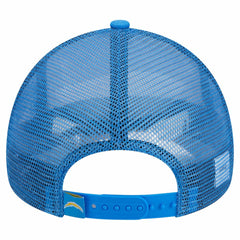 Los Angeles Chargers New Era Stacked A-Frame Trucker 9FORTY Adjustable Hat - White/Powder Blue cheap