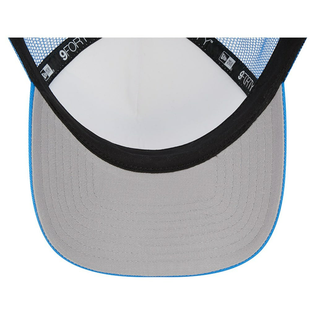 Los Angeles Chargers New Era Stacked A-Frame Trucker 9FORTY Adjustable Hat - White/Powder Blue cheap