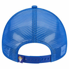 Los Angeles Rams New Era Stacked A-Frame Trucker 9FORTY Adjustable Hat - White/Royal discount