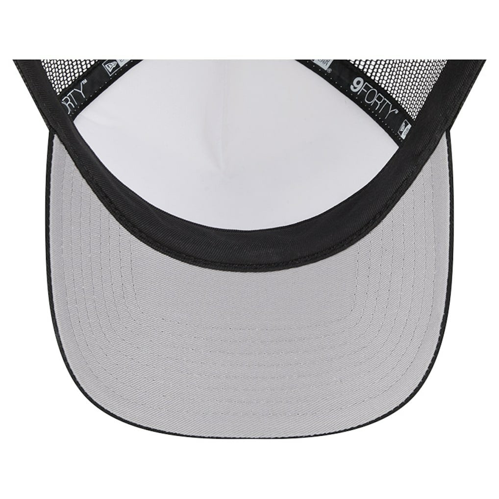 New Orleans Saints New Era Stacked A-Frame Trucker 9FORTY Adjustable Hat - White/Black for sale