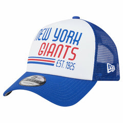 New York Giants New Era Stacked A-Frame Trucker 9FORTY Adjustable Hat - White/Royal outlet
