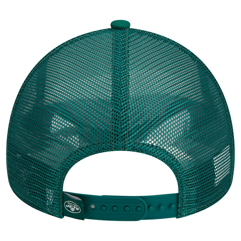 New York Jets New Era Stacked A-Frame Trucker 9FORTY Adjustable Hat - White/Green cheap
