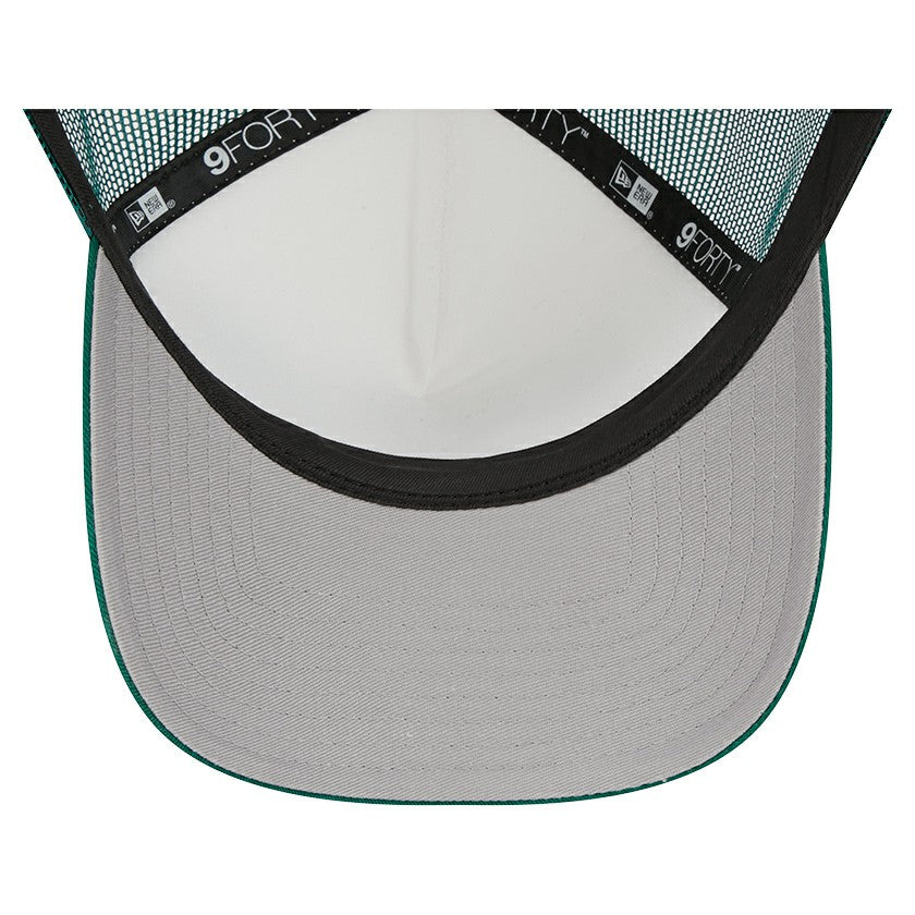 New York Jets New Era Stacked A-Frame Trucker 9FORTY Adjustable Hat - White/Green cheap
