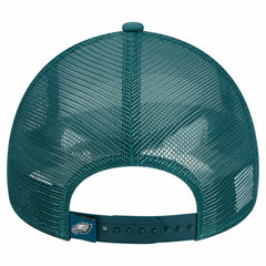 Philadelphia Eagles New Era Stacked A-Frame Trucker 9FORTY Adjustable Hat - White/Midnight Green outlet