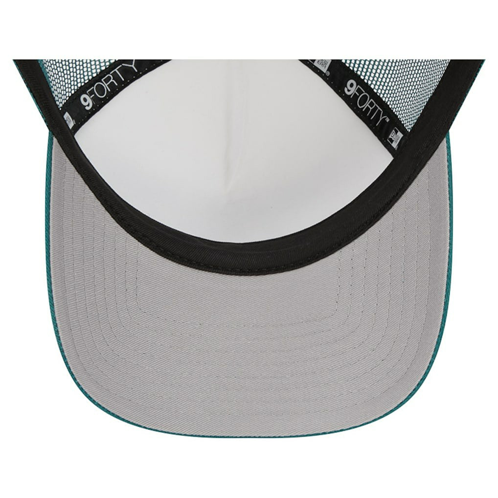 Philadelphia Eagles New Era Stacked A-Frame Trucker 9FORTY Adjustable Hat - White/Midnight Green outlet