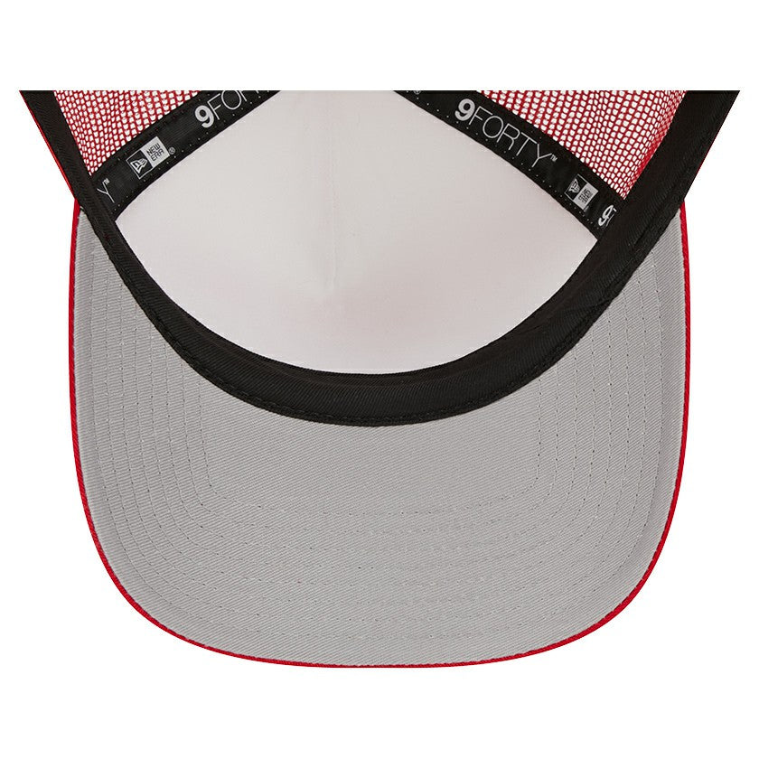 Tampa Bay Buccaneers New Era Stacked A-Frame Trucker 9FORTY Adjustable Hat - White/Red cheap