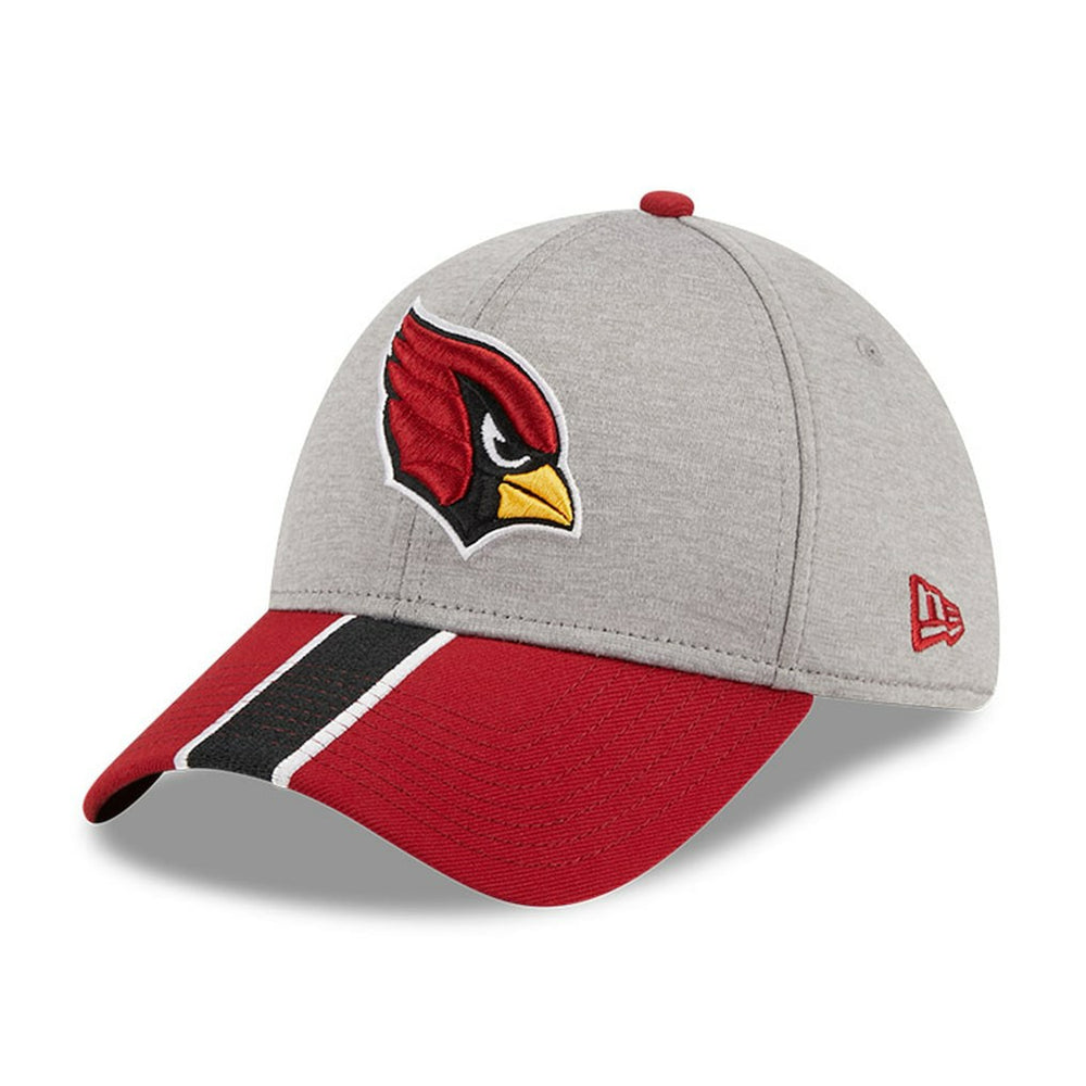Arizona Cardinals New Era Striped 39THIRTY Flex Hat - Heather Gray/Cardinal on sale