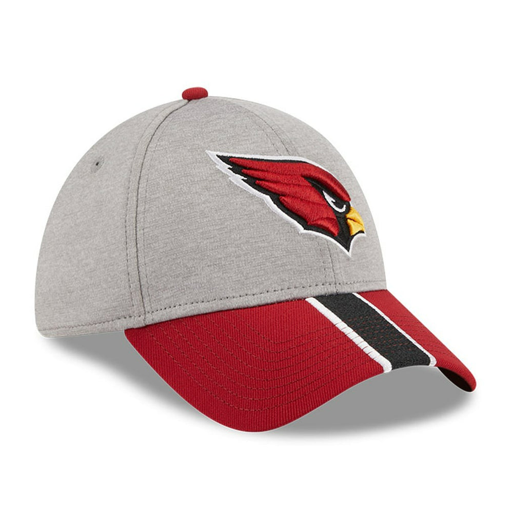 Arizona Cardinals New Era Striped 39THIRTY Flex Hat - Heather Gray/Cardinal on sale
