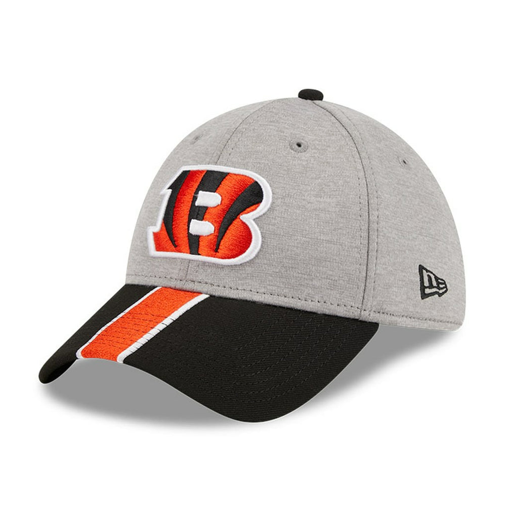 Cincinnati Bengals New Era Striped 39THIRTY Flex Hat - Heather Gray/Black online
