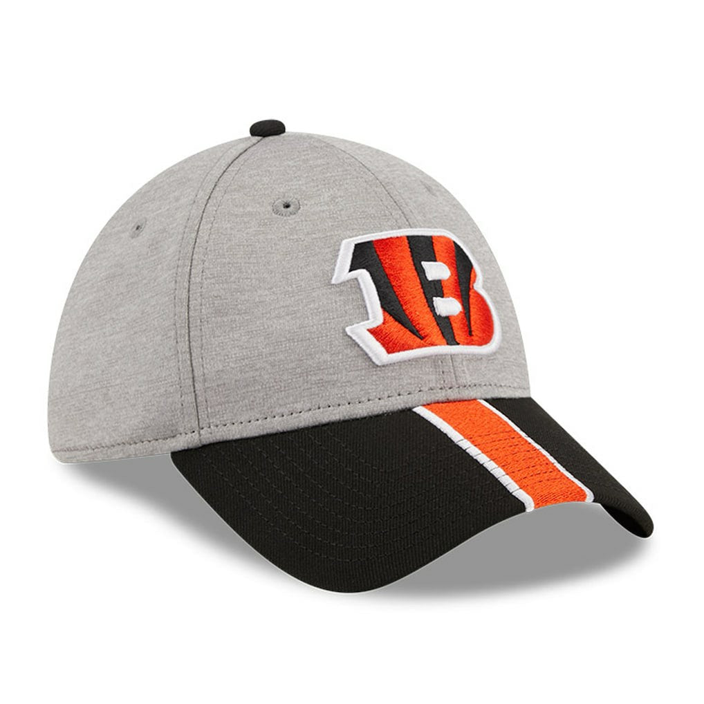Cincinnati Bengals New Era Striped 39THIRTY Flex Hat - Heather Gray/Black online
