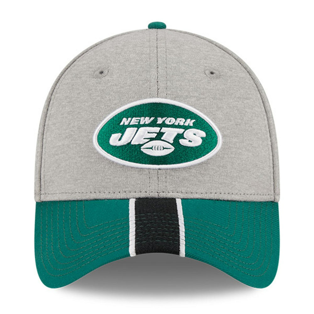 New York Jets New Era Striped 39THIRTY Flex Hat - Heather Gray/Green for sale