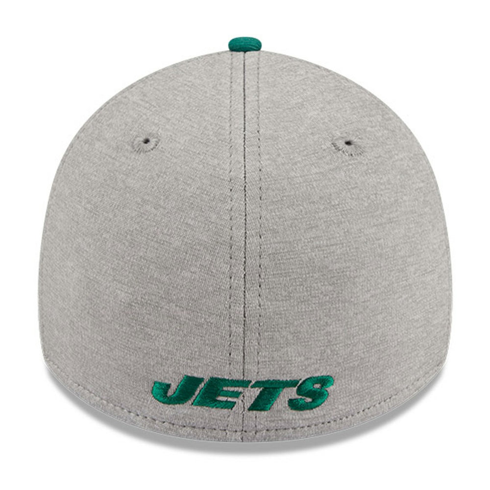 New York Jets New Era Striped 39THIRTY Flex Hat - Heather Gray/Green for sale