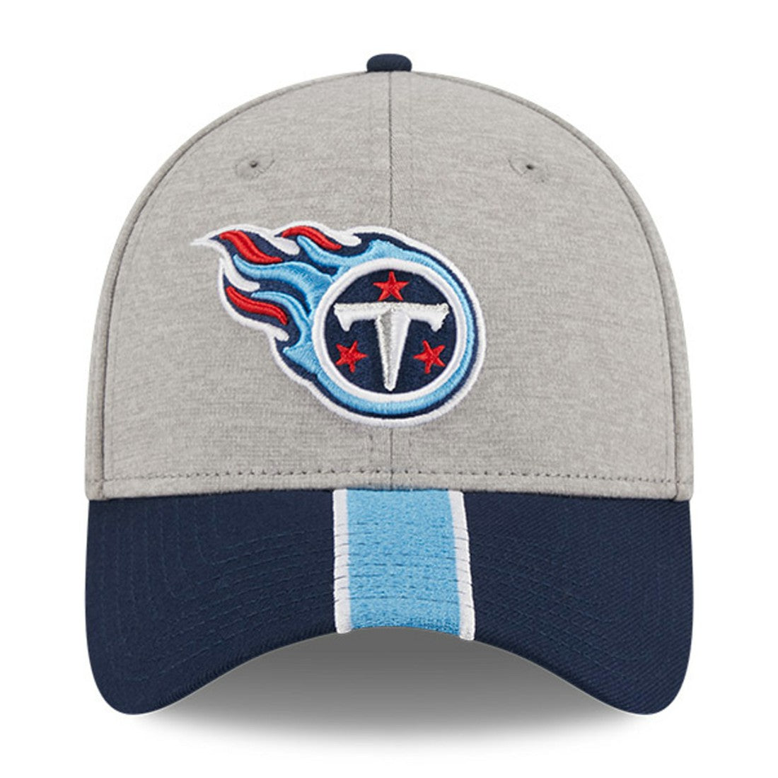 Tennessee Titans New Era Striped 39THIRTY Flex Hat - Heather Gray/Navy for sale