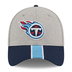 Tennessee Titans New Era Striped 39THIRTY Flex Hat - Heather Gray/Navy for sale
