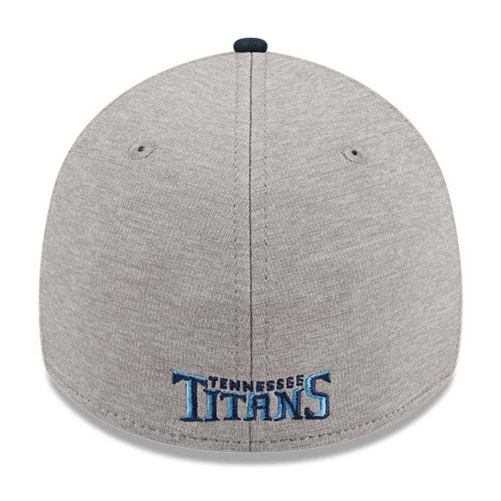 Tennessee Titans New Era Striped 39THIRTY Flex Hat - Heather Gray/Navy for sale
