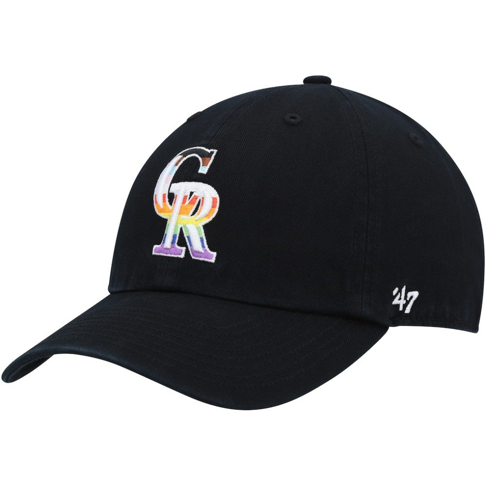 Colorado Rockies Team Pride Clean Up Adjustable Hat Black